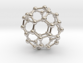 0714 Fullerene c44-86 d3d in Rhodium Plated Brass