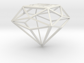 Diamond Shade Cage Lamp in White Natural Versatile Plastic