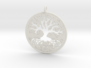 Celtic Knot Tree of life Pendant in White Natural Versatile Plastic
