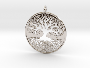 Celtic Knot Tree of life Pendant in Rhodium Plated Brass