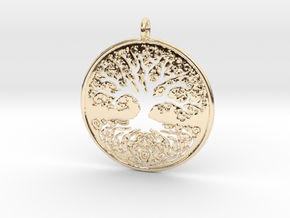 Celtic Knot Tree of life Pendant in 14k Gold Plated Brass
