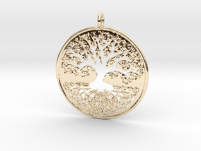 Celtic Knot Tree of life Pendant in 14K Yellow Gold