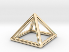 0719 J01 Square Pyramid  E (a=1cm) #1 in 14k Gold Plated Brass
