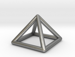 0719 J01 Square Pyramid  E (a=1cm) #1 in Natural Silver