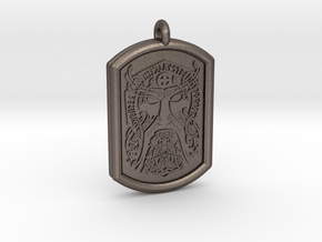 Thor  Knotwork Norse Pendant  in Polished Bronzed-Silver Steel