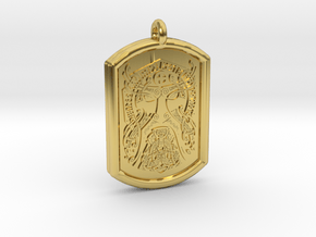 Thor  Knotwork Norse Pendant  in Polished Brass