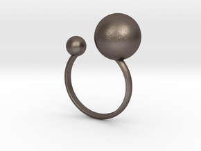 Planets Ring  in Polished Bronzed-Silver Steel