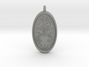 Celtic Stag deer Pendant  in Gray PA12