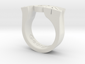 PhiThetaKappa Ring Size 10.5 in White Natural Versatile Plastic
