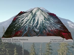 Mount St. Helens (Pre-1980) False Color: 6"x6" in Natural Full Color Sandstone