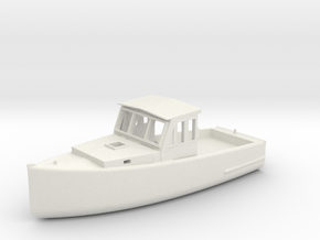 S Scale Fishing Boat in White Natural Versatile Plastic
