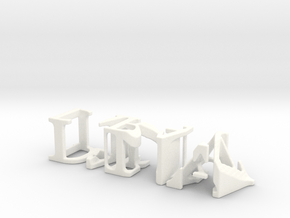 3dWordFlip: LINA/DARAYA in White Processed Versatile Plastic