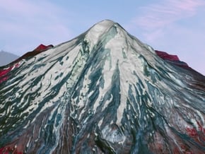 Mount St. Helens (Pre-1980) False Color: 8"x8" in Natural Full Color Sandstone