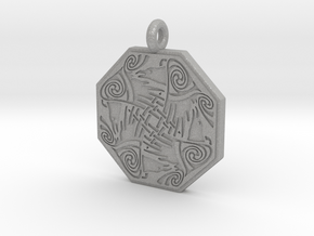 Nehalennia Celtic Octagon Raven Pendant in Aluminum