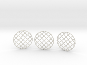 3 Braided Coasters in White Natural Versatile Plastic