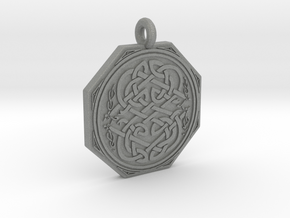 Celtic Serpent Octagonal Pendant in Gray PA12