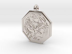 Celtic Dog Octagon Pendant in Platinum
