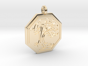 Sacred Tree of Life Octagon Pendant in 14K Yellow Gold