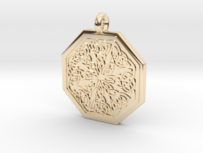 Celtic Spiritual Journey  Octagonal Pendant in 14k Gold Plated Brass