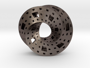 Menger Mobius  in Polished Bronzed-Silver Steel