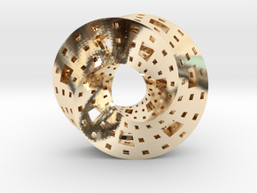 Menger Mobius  in 14k Gold Plated Brass