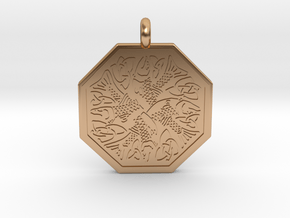 Fish Celtic Octagonal Pendant in Polished Bronze
