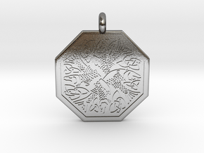 Fish Celtic Octagonal Pendant in Polished Silver