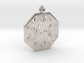 Celtic Spirals Octagonal Pendant  in Platinum