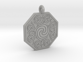 Celtic Spirals Octagonal Pendant  in Aluminum
