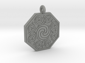 Celtic Spirals Octagonal Pendant  in Gray PA12