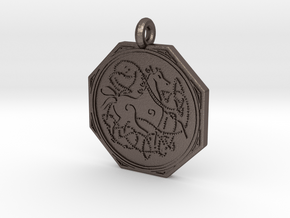 Celtic Horse  Octagonal Pendant in Polished Bronzed-Silver Steel
