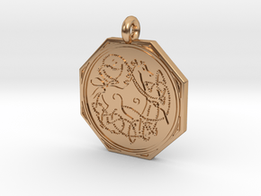 Celtic Horse  Octagonal Pendant in Polished Bronze