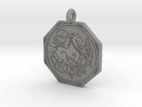 Celtic Horse  Octagonal Pendant in Gray PA12