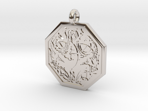 Dragon Octagonal Celtic Pendant in Platinum