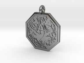 Dragon Octagonal Celtic Pendant in Polished Silver