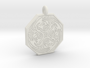 Cerridwen Octagonal Pendant in White Natural Versatile Plastic