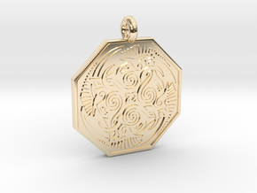 Cerridwen Octagonal Pendant in 14k Gold Plated Brass