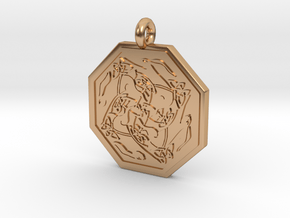 Hare Celtic  Octagon Pendant  in Polished Bronze
