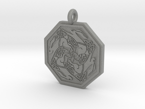 Hare Celtic  Octagon Pendant  in Gray PA12