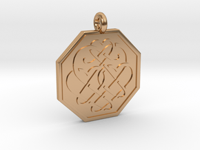 Celtic Heart Octagon Pendant in Polished Bronze