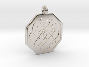 Celtic Heart Octagon Pendant in Platinum