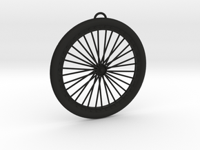 Bicycle Wheel Pendant Big in Black Premium Versatile Plastic