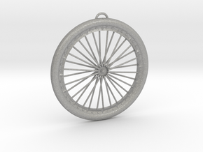 Bicycle Wheel Pendant Big in Aluminum
