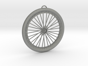 Bicycle Wheel Pendant Big in Gray PA12
