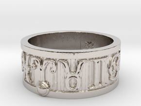 Zodiac Sign Ring Aries / 20mm in Rhodium Plated Brass