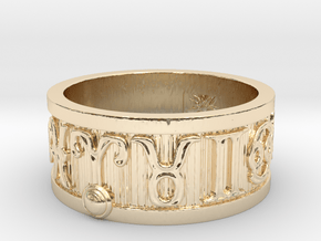 Zodiac Sign Ring Aries / 20mm in 14k Gold Plated Brass