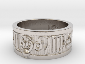 Zodiac Sign Ring Cancer / 20mm in Rhodium Plated Brass