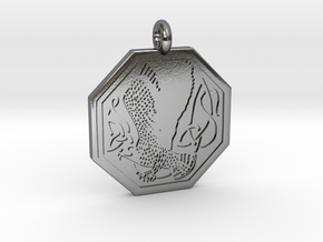 Birds Celtic Octogonal Pendant in Polished Silver