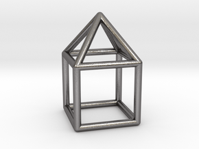 0740 J08 Elongated Square Pyramid E (a=1cm) #1 in Polished Nickel Steel