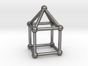 0741 J08 Elongated Square Pyramid V&E (a=1cm) #2 in Polished Nickel Steel